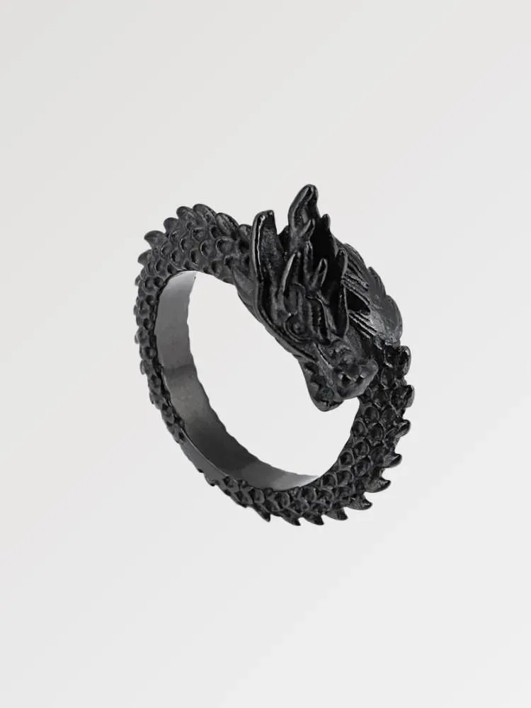 Japon style Huanglong bague dragon chinois