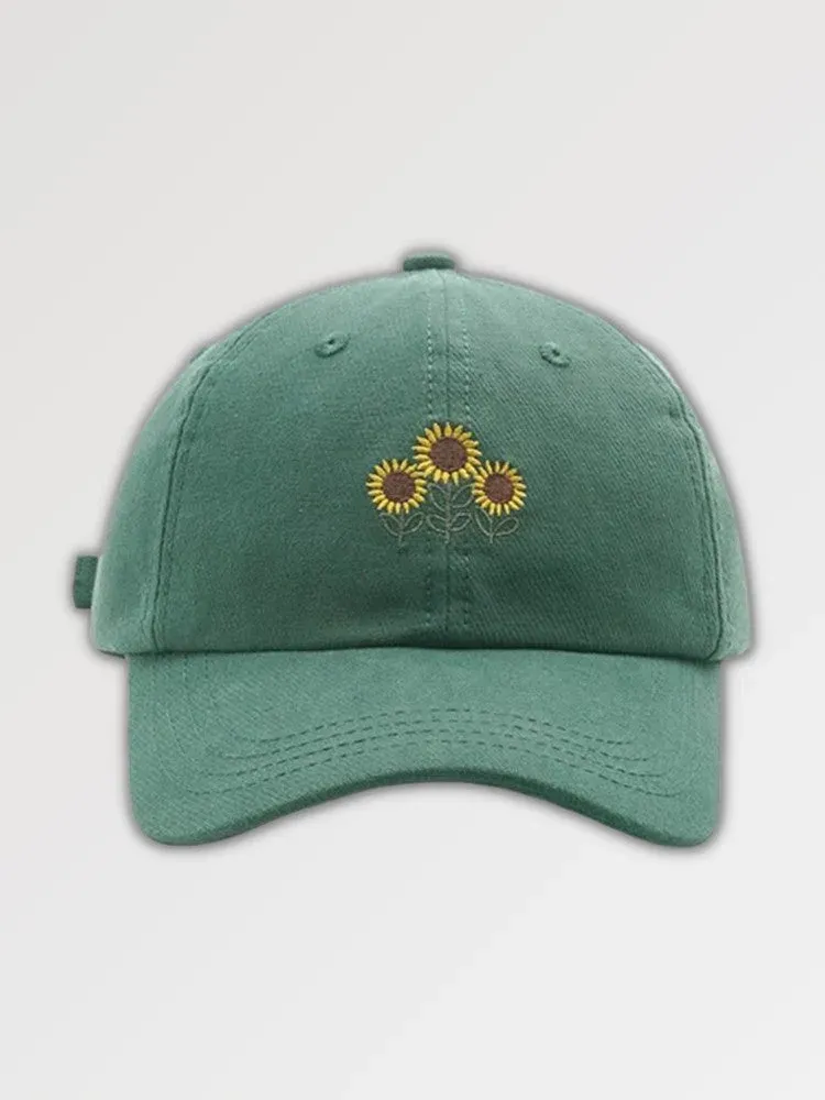 Japon style Casquette Brodée ‘tournesol’ casquette en coton brodée