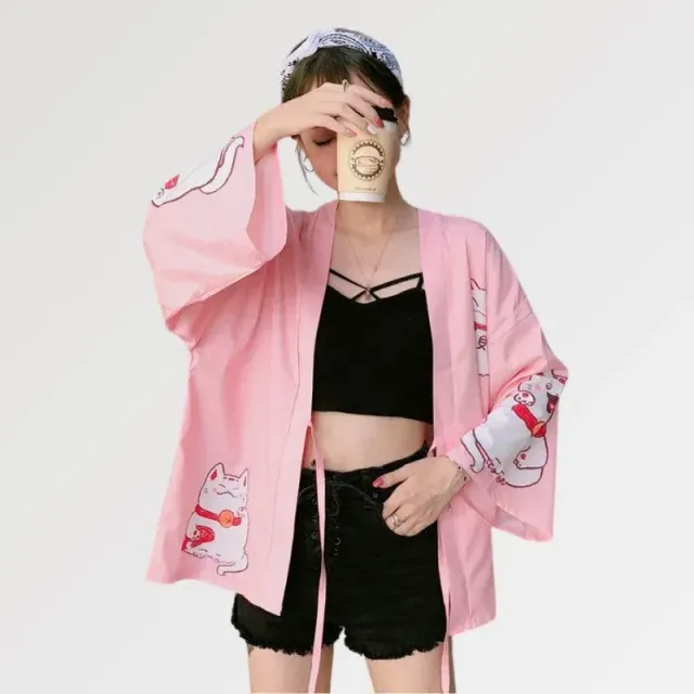 Japon style Veste Kimono Femme Maneki Neko