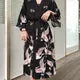 Esprit du Japon Kimono Grues femme satin noir