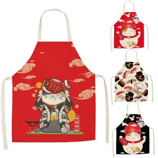 Japon style Lucky Cat Apron Kitchen tablier de cuisine, motif porte-bonheur