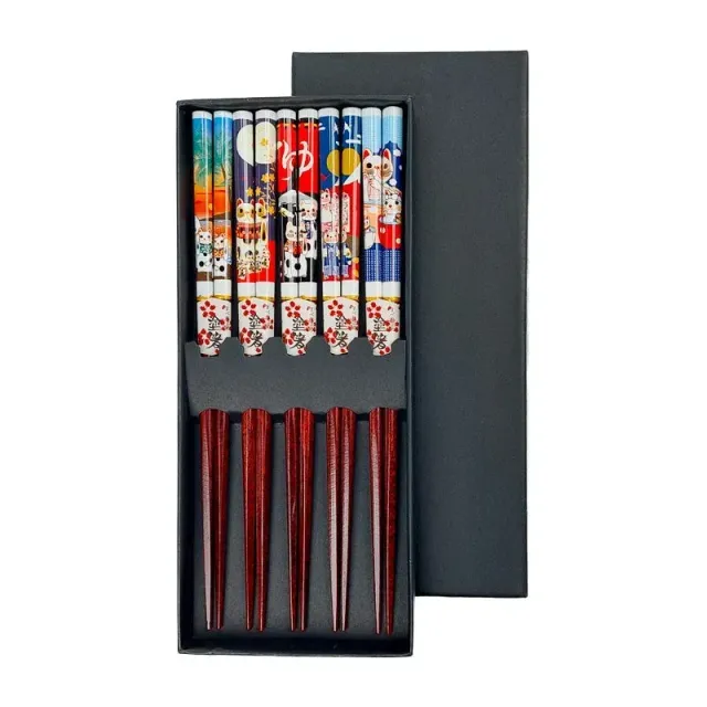 Japon style Maneki Neko coffret baguettes japonaises