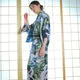 Esprit du Japon kimono homme Dragon Flots bleu marine long