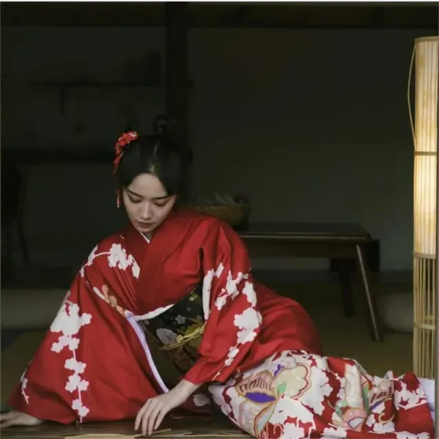 Japon style Kimono Rouge Femme