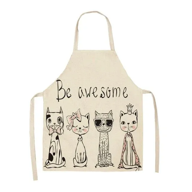 Japon style Daiki tablier japonais lin chat porte-bonheur