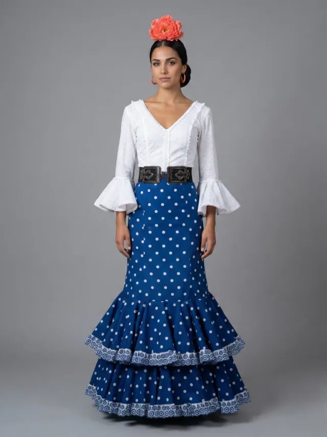 Viva La Feria Moda Flamenca Cielo jupe flamenca à pois