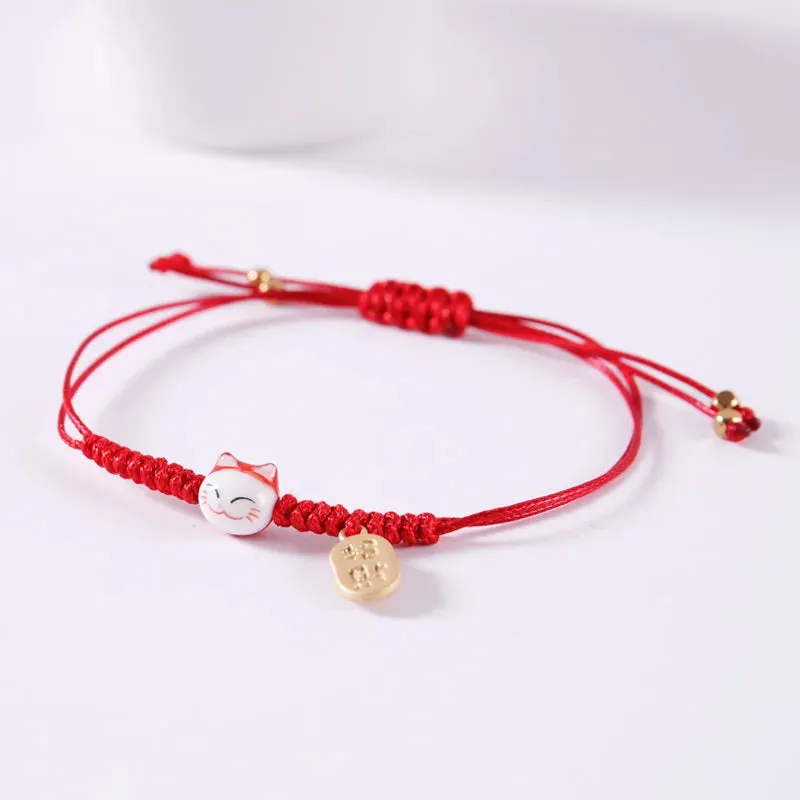 Esprit du Japon Maneki Neko bracelet céramique porte-bonheur
