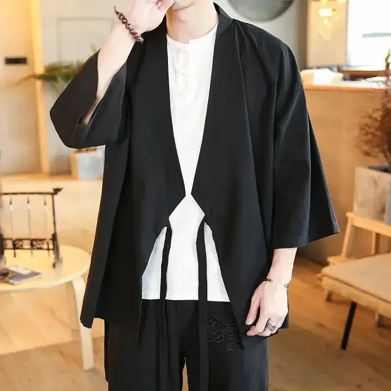 Japon Style Traditionnel veste kimono homme ample