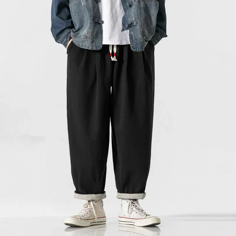 Japon style Dia pantalon d’hiver en laine et velours