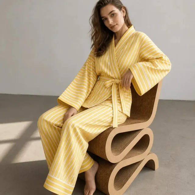 Esprit du Japon Ensemble Kimono rayé femme