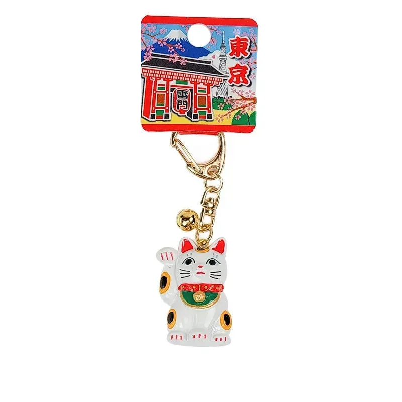 Japon style Maneki Neko porte-clés chat chance