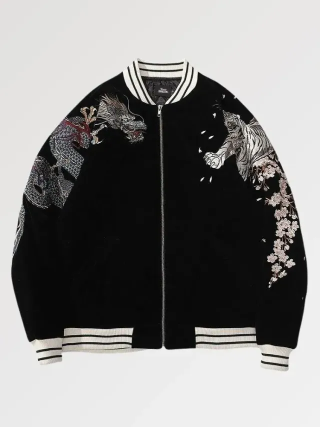 Japon style Sukajan Jacket traditionnelle veste japonaise