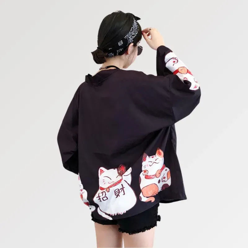 Japon style Veste Kimono Femme Maneki Neko