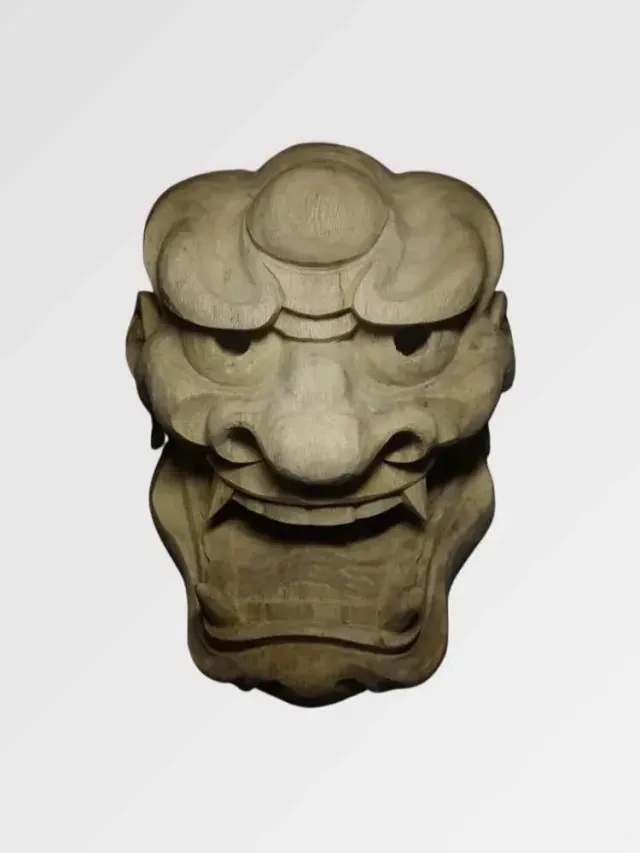 Japon style hanshu masque japonais bois sculpté