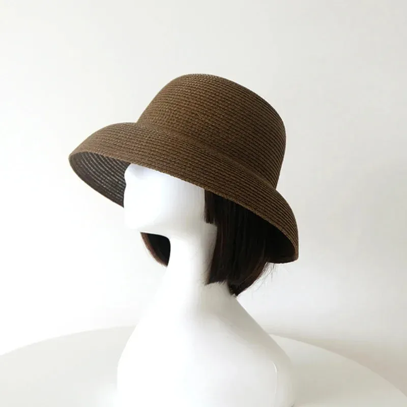 Japon style chapeau femme large bord tressé