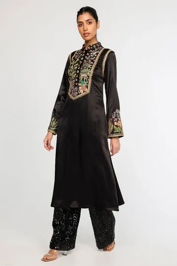 Rahul Mishra Chandni kurta brodé main noir