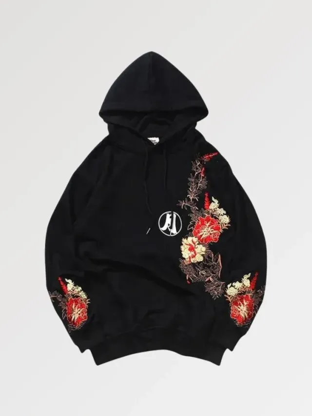Japon style moonlight sweat motif lune brodé