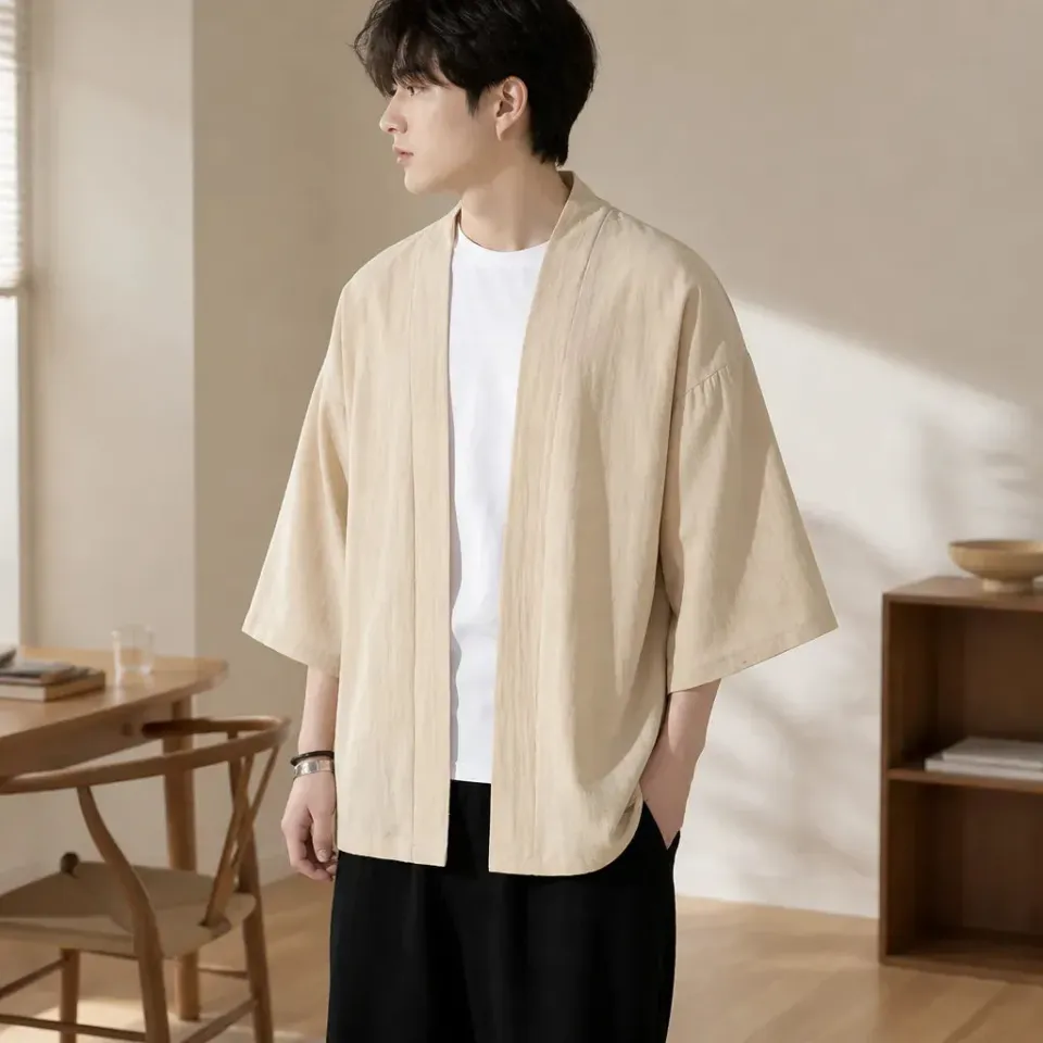 Esprit du Japon veste kimono homme haori lin