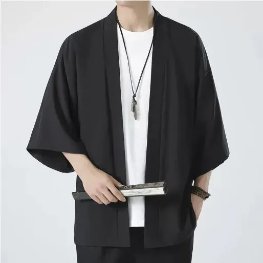 Esprit du Japon veste kimono homme haori lin