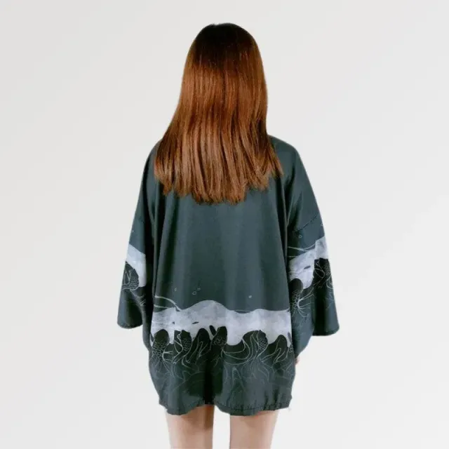 Japon Style Veste Façon Kimono The Wave veste vague ample