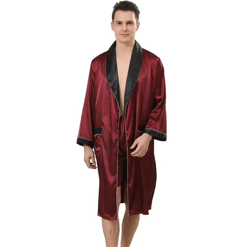 Esprit du Japon peignoir kimono homme satiné short