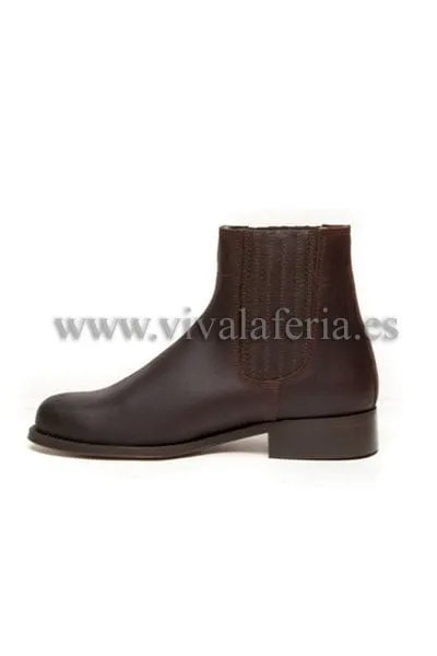 Viva La Feria botín campero bottines cuir marron élastique