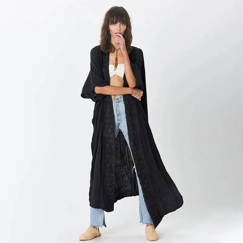 Esprit du Japon kimono de plage ample dentelle