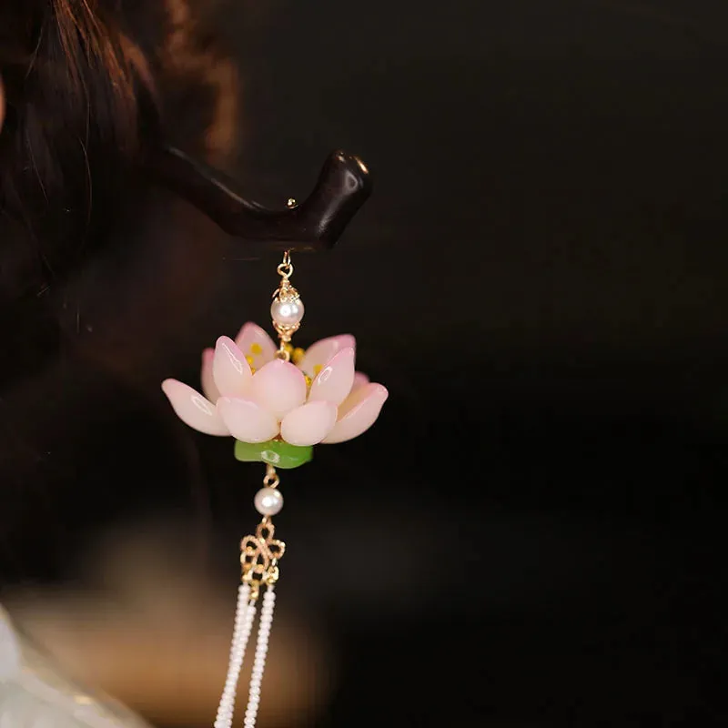 Esprit du Japon épingle chignon fleur de lotus perles