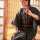 Esprit du Japon kimono homme traditionnel rayé marine