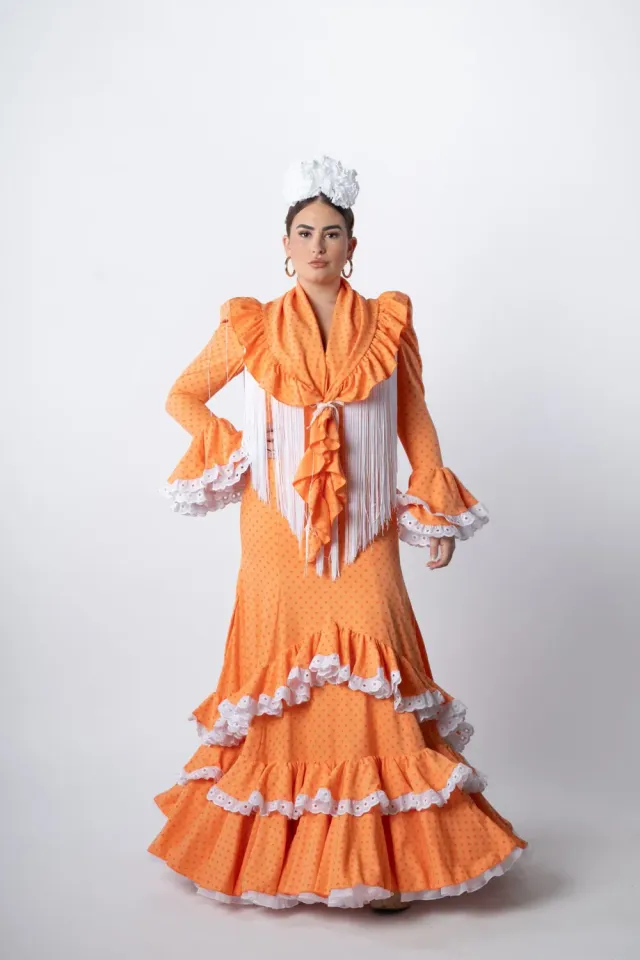 VIVA LA FERIA Venera robe flamenca mandarine