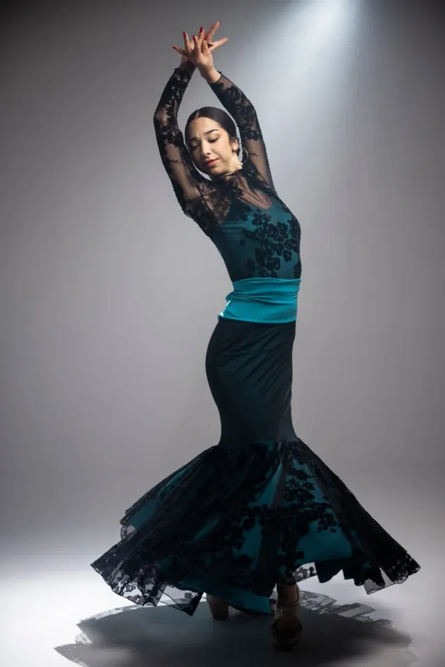 Viva la Feria Cristal jupe flamenco longue volants XL