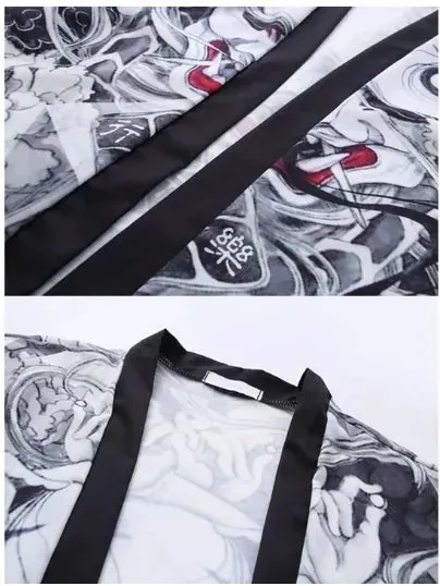 Esprit du Japon veste kimono courte Hannya polyester