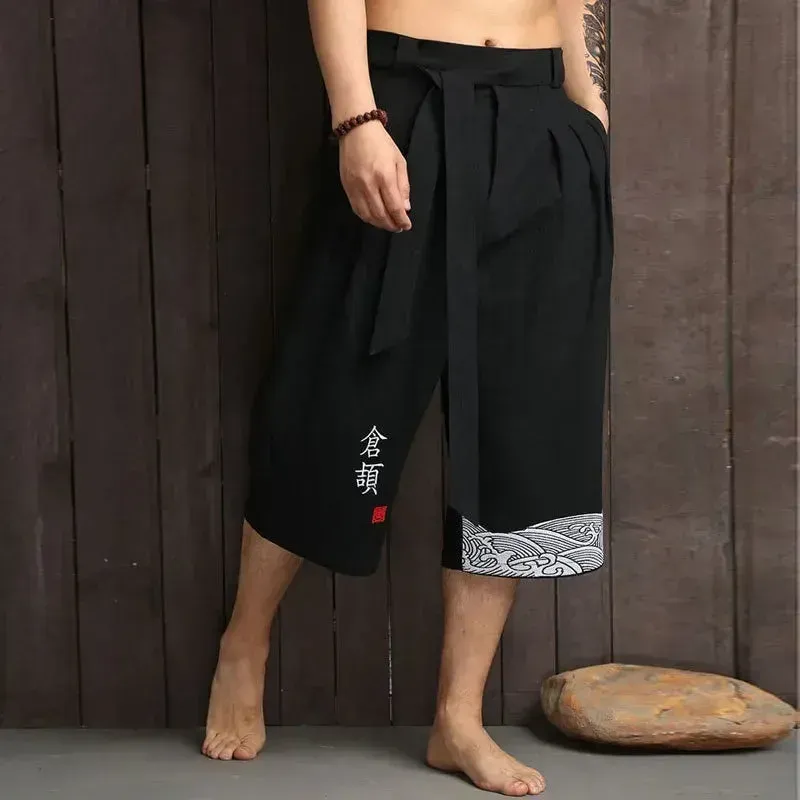 Japon style pantalon kimono japonais coupe fluide