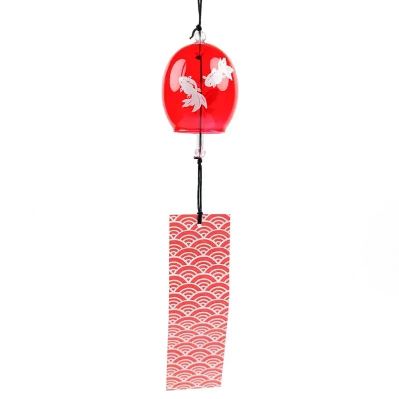 Japon style Carillon De Verre Seigaiha carillon japonais rouge