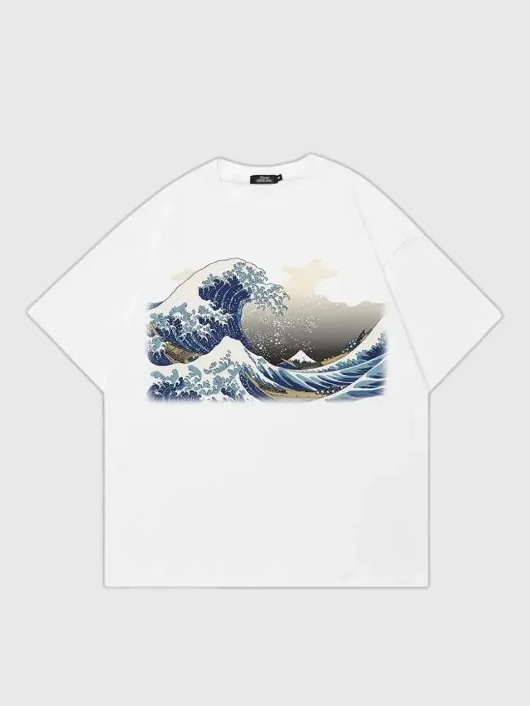 Japon style hokusai t-shirt vague Kanagawa