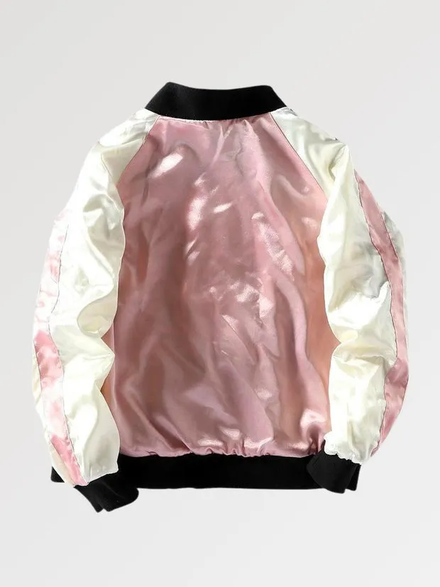 Esprit du Japon Sukajan Bomber broderie florale satiné
