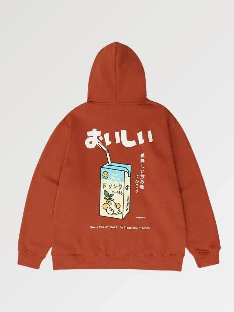 Japon style Sweat ‘breakfast’ boisson japonaise motif