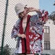 Esprit du Japon Cardigan Haori Kabuto Rouge Bordeaux