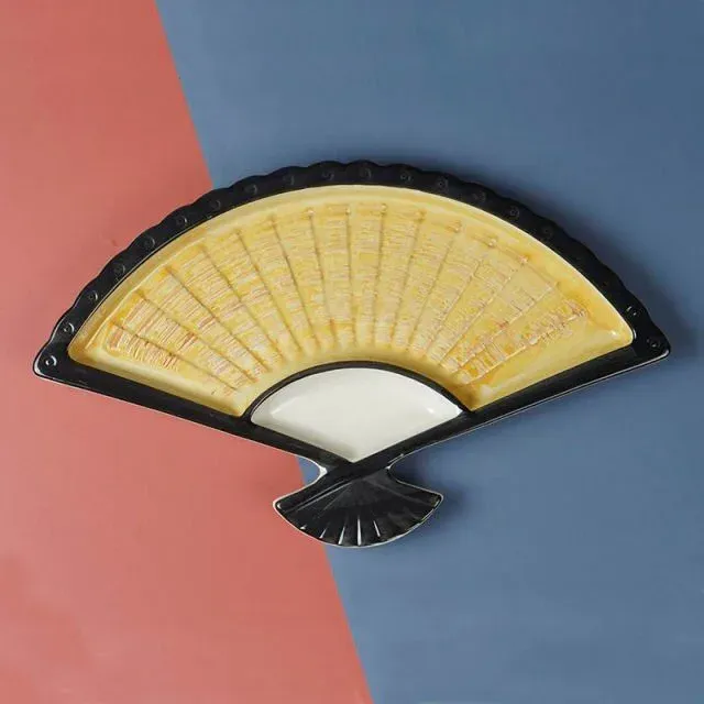 Japon style Yasuhiro assiette céramique éventail