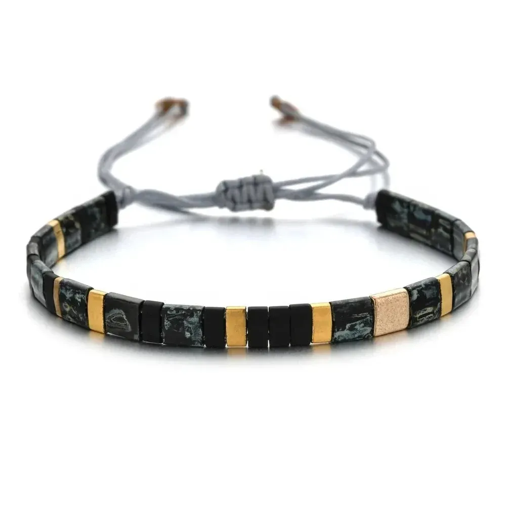 Japon style Miyuki Plates bracelet perles artisanal