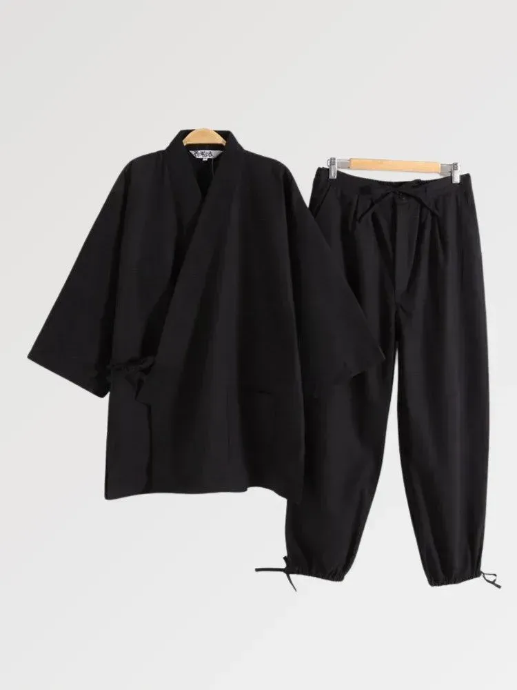 Japon style Jinbei Paris ‘hayoma’ homme coton brodé