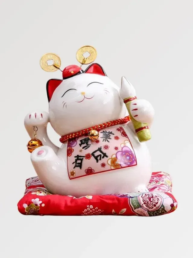 Japon style Tirelire Maneki Neko ‘ukiyo Cat’ en céramique