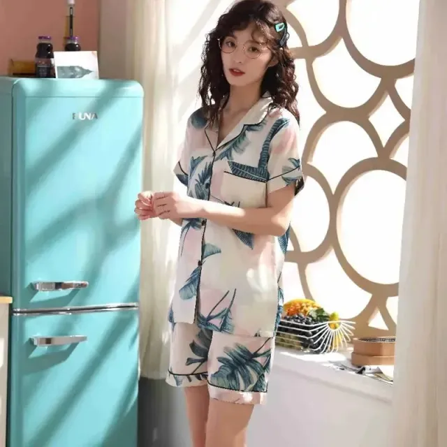 Japon style Pyjama Été soie satinée nuit