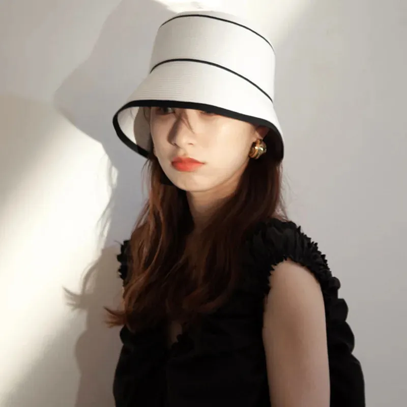 Esprit du Japon chapeau bucket paille bicolore été