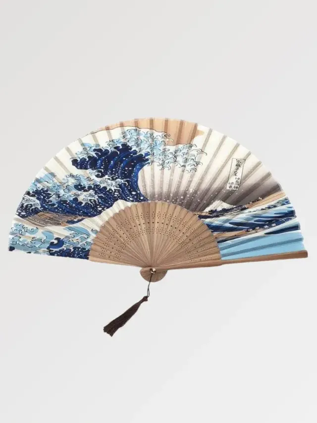 Japon style Vague de Kanagawa éventail motif Hokusai
