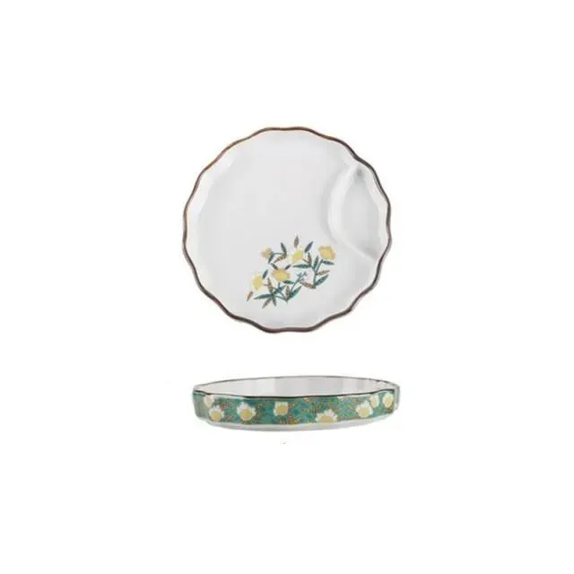Japon style Plate With Sauce Bowl Nyū assiette céramique