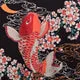 Esprit du Japon veste kimono carpe koï sakura fond noir