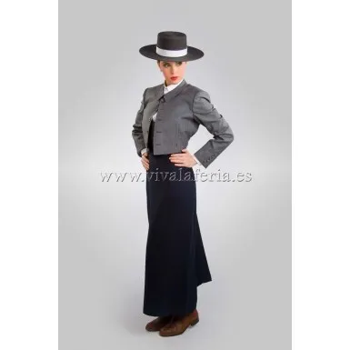 Viva La Feria Elegante costume amazone gris fil à fil