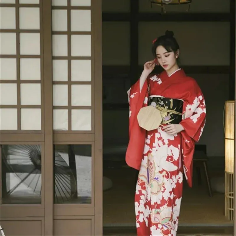 Japon style Kimono Rouge Femme