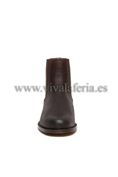 Viva La Feria botín campero bottines cuir marron élastique